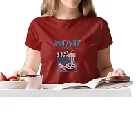 JAVA IMPRESSIONS Maroon T-Shirt | Graphic Printed T-Shirt | Half Sleeves T-Shirt | Round Neck T-Shirt | Maroon T-Shirt for Women | Movie Time t-Shirt(X-Large, Maroon)-thumb2