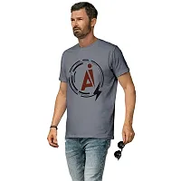 Grey T-Shirt | Graphic Printed T-Shirt | Half Sleeves T-Shirt | Round Neck T-Shirt | Grey T-Shirt for Men | AI T-shirt-thumb1