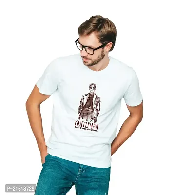 White T-Shirt | Graphic Printed T-Shirt | Half Sleeves T-Shirt | Round Neck T-Shirt | White T-Shirt for Men-thumb4