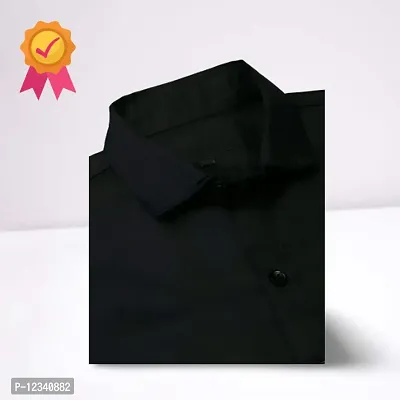 Boys Plain Black Shirt-thumb2