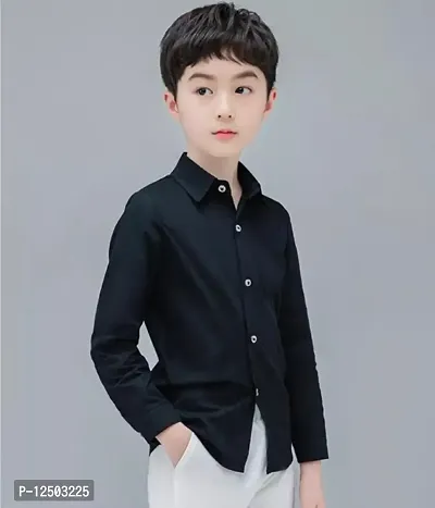 Cotton Black Shirt For Boys