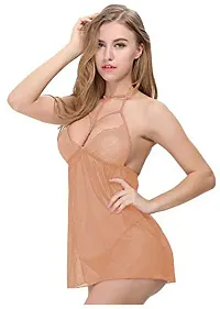 Stylish Orange Net Lace Baby Dolls For Women-thumb2