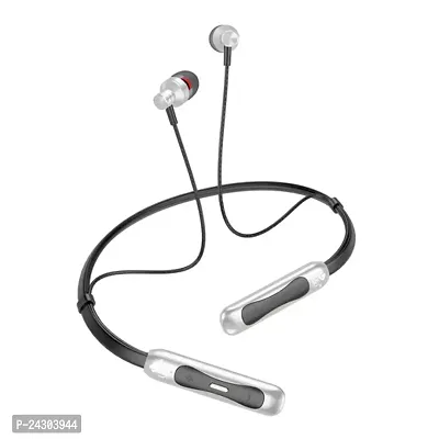 Stylish Silver In-Ear Wireless Bluetooth Neckband-thumb0