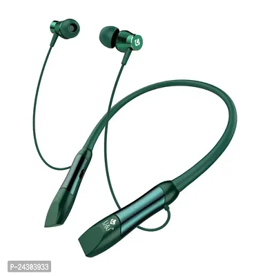 Stylish Green In-Ear Wireless Bluetooth Neckband-thumb0