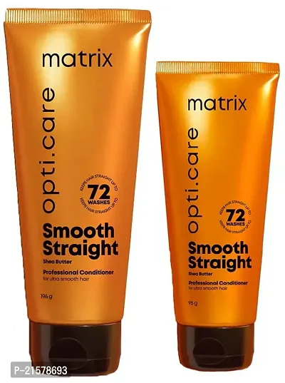 Matrix Opti Care Smooth Straight Professional Conditioner for Ultra Smooth Intensely Moisturized Hair with Shea Butter, Paraben Free, 196g  MATRIX Opti Care Professional Conditioner-thumb0