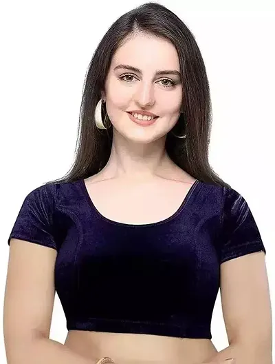 Velvet Solid Blouses For Women