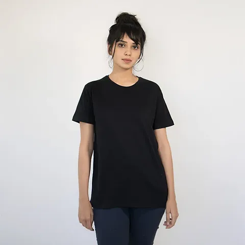 Classic Cotton Solid Tshirt for Womens