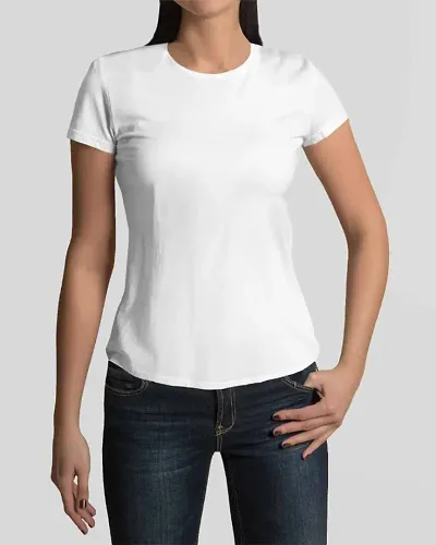 Classic Cotton Solid Tshirt for Womens