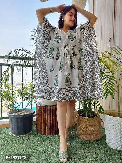 Stylish Fancy Cotton Printed Kaftan Kurta For Women-thumb0