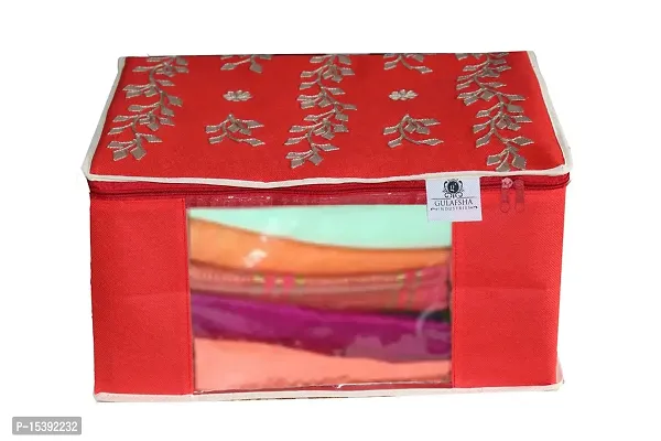GULAFSHA INDUSTRIES Non-Woven Saree Cover, Cloth Organizer, Wardrobe Organiser With Tranasparent Window-thumb3
