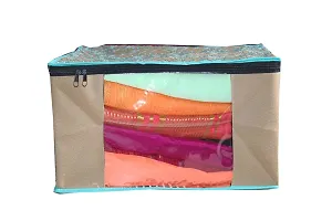 GULAFSHA INDUSTRIES Non Woven Saree Cover Set,Clothes Organiser For Wardrobe Set with Transparent Window And Zipper-thumb1
