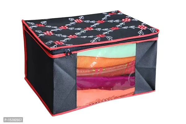 GULAFSHA INDUSTRIES Non Woven Saree Cover Set,Clothes Organiser For Wardrobe Set with Transparent Window And Zipper-thumb4