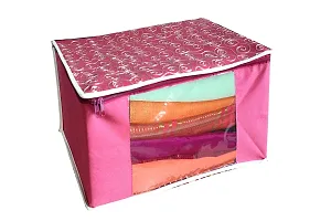 GULAFSHA INDUSTRIES Non Woven Saree Cover Set,Clothes Organiser For Wardrobe Set with Transparent Window And Zipper-thumb2