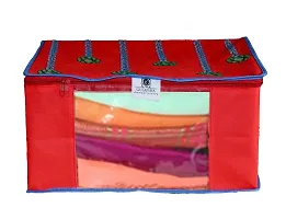 GULAFSHA INDUSTRIES Non-Woven Saree Cover, Cloth Organizer, Wardrobe Organiser With Tranasparent Window-thumb1