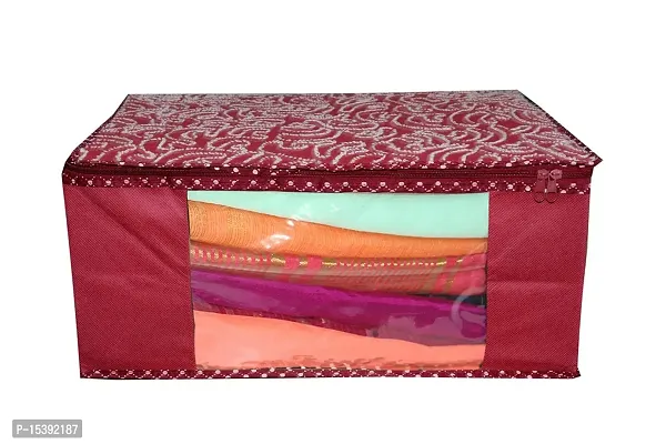GULAFSHA INDUSTRIES Non Woven Floral Texture Saree Cover for women?s wardrobe organizer | Saree Organizer for Garment-thumb2