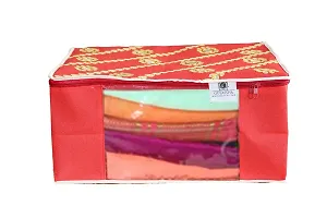 GULAFSHA INDUSTRIES Non-Woven Saree Cover, Cloth Organizer, Wardrobe Organiser With Tranasparent Window-thumb1