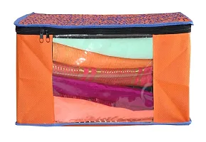 GULAFSHA INDUSTRIES Non Woven Saree Cover Set,Clothes Organiser For Wardrobe Set with Transparent Window And Zipper-thumb1