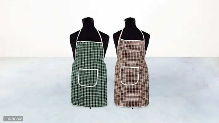 Stylish Multicoloured Art Silk Aprons For Kitchen Pack Of 2-thumb0