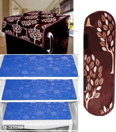 Combo of Exclusive Decorative Fridge Top Cover  Fridge Mat