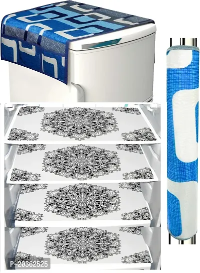 Combo of Exclusive Decorative Fridge Top Cover  Fridge Mat-thumb0