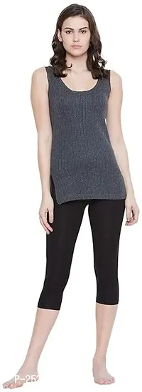 Stylish Grey Cotton Solid Thermal Top For Women-thumb0