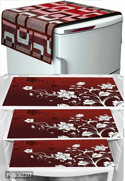 Combo of Exclusive Decorative Fridge Top Cover  Fridge Mat