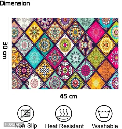 Designer Multicoloured PVC Place Mats Set Of 6-thumb3