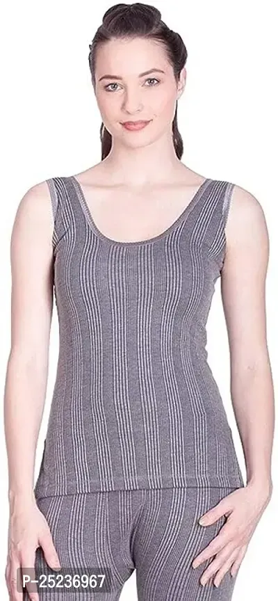 Stylish Grey Cotton Solid Thermal Top For Women-thumb0