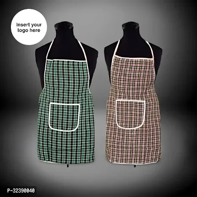 Stylish Multicoloured Art Silk Aprons For Kitchen Pack Of 2-thumb0