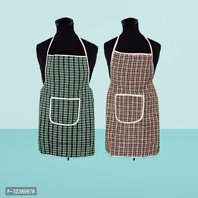 Stylish Multicoloured Art Silk Aprons For Kitchen Pack Of 2-thumb0