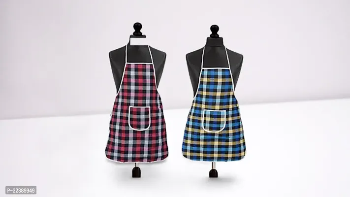 Stylish Multicoloured Art Silk Aprons For Kitchen Pack Of 2-thumb0