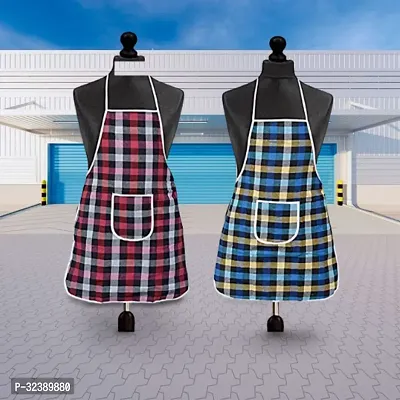 Stylish Multicoloured Art Silk Aprons For Kitchen Pack Of 2-thumb0