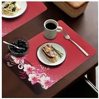 Cread craft Placemats Table Mats|PVC Washable Place Mats|Linning Design  Dining Kitchen Restaurant Table (Set of 6, Brown, Polyvinyl Chloride)-thumb2