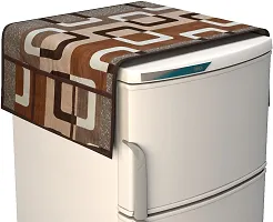 Stylish Polyester Printed Fridge Top Cover with Mats and Handle Cover, Combo-thumb1