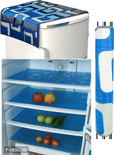 Combo of Exclusive Decorative Fridge Top Cover  Fridge Mat