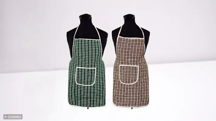 Stylish Multicoloured Art Silk Aprons For Kitchen Pack Of 2-thumb0