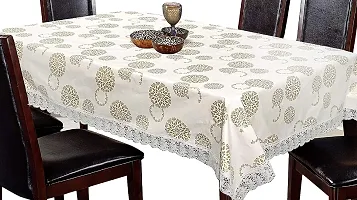 Designer White PVC Table Cloth-thumb1