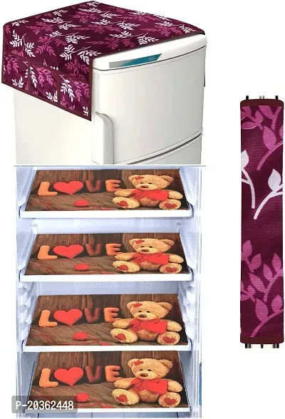 Combo of Exclusive Decorative Fridge Top Cover  Fridge Mat