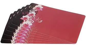 Designer Red PVC Place Mats Set Of 6-thumb3