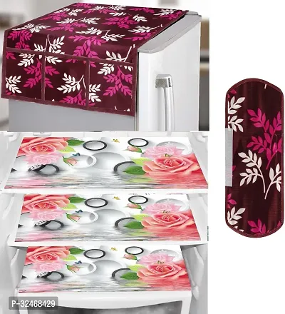 Fridge Top Cover And 3 Mats And 1 Handle Cover