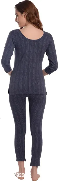Stylish Grey Cotton Solid Thermal Set For Women-thumb3