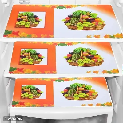 Stylish Printed Fridge Top Cover with Mats, Combo-thumb3