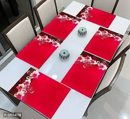 Designer Red PVC Place Mats Set Of 6-thumb0