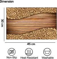 Cread craft Placemats Table Mats|PVC Washable Place Mats|Linning Design  Dining Kitchen Restaurant Table (Set of 6, Brown, Polyvinyl Chloride)-thumb2