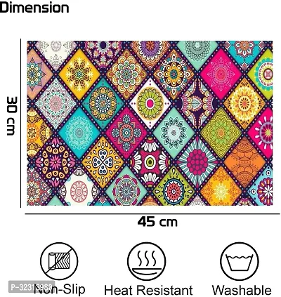 Designer Multicoloured PVC Place Mats Set Of 6-thumb3