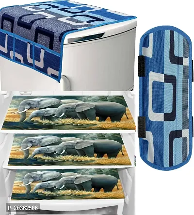 Combo of Exclusive Decorative Fridge Top Cover  Fridge Mat