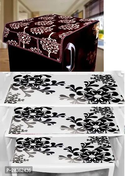 Combo of Exclusive Decorative Fridge Top Cover  Fridge Mat