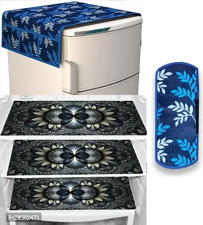 Combo of Exclusive Decorative Fridge Top Cover  Fridge Mat