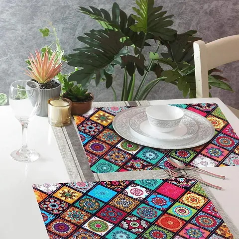 Stylish Fancy Rectangular Pack Of 6 Table Placemat vol 55