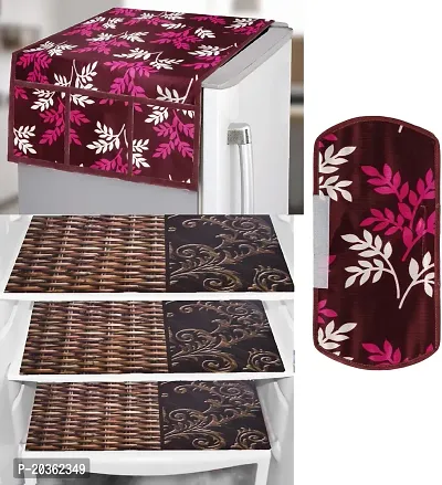 Combo of Exclusive Decorative Fridge Top Cover  Fridge Mat